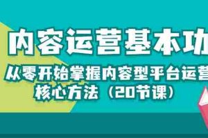 （10285期）内容运营-基本功：从零开始掌握内容型平台运营核心方法（20节课）