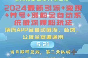 （10643期）2024最暴力引流+涨粉+变现+养号全自动系统爆粉玩法