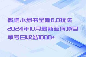 （13052期）微信小绿书全新6.0玩法，2024年10月最新蓝海项目，单号日收益1000+