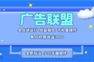 （13842期）全新广告联盟最新玩法 全自动脚本运行单机300+ 项目稳定新手小白可做