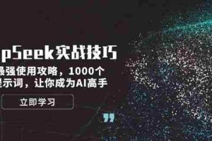 （14147期）DeepSeek实战技巧：集合最强使用攻略，1000个神级提示词，让你成为AI高手