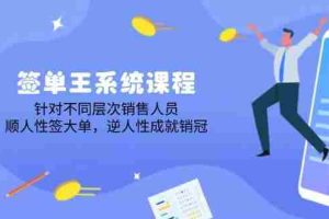 （14278期）签单王系统课程，针对不同层次销售人员，顺人性签大单，逆人性成就销冠
