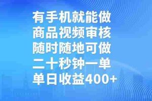 （14446期）有手机就能做，商品视频审核，随时随地可做，二十秒钟一单，单日收益400+