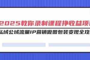 （14486期）2025教你录制课程挣收益项目，私域公域流量IP营销做图包装变现全攻略